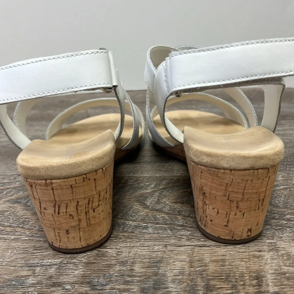 Lands End Comfort Cork Wedge Sandals Size 8D